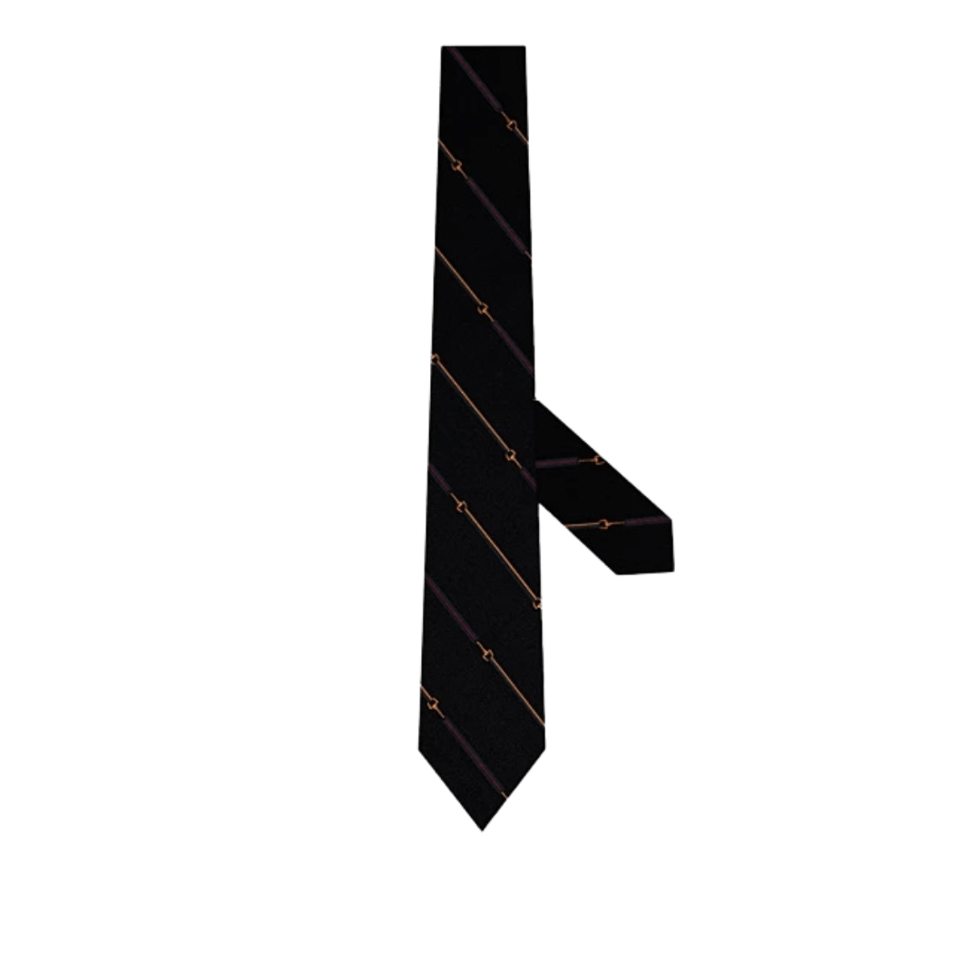 Black Striped Silk Tie