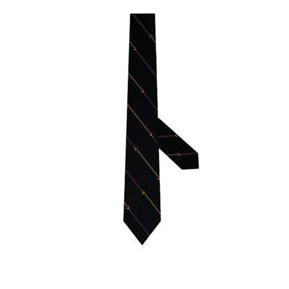 Black Striped Silk Tie