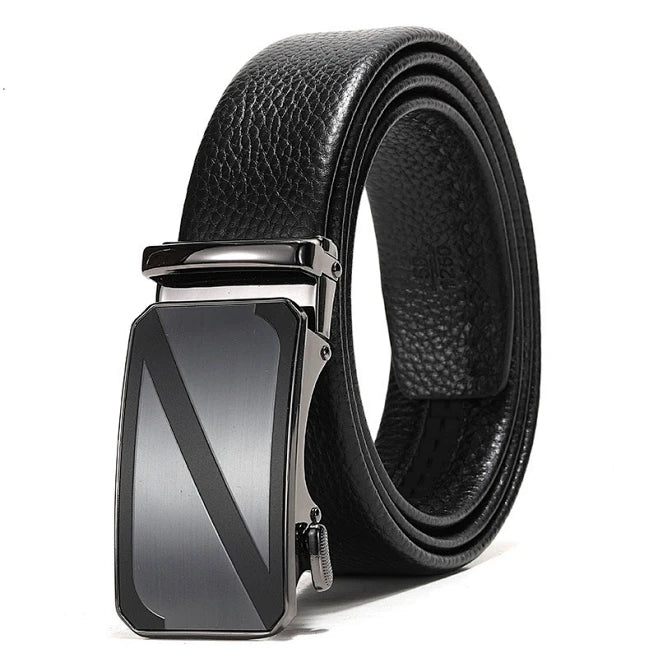 No Hole Belt- Genuine Leather-Easy Slide Adjustment for a Streamlined Silhouette