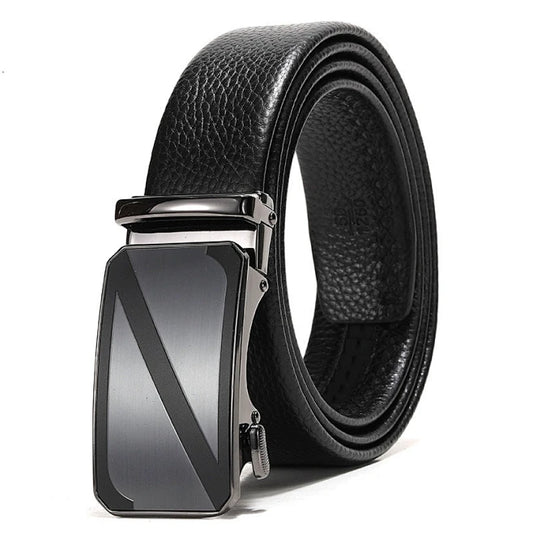 No Hole Belt- Genuine Leather-Easy Slide Adjustment for a Streamlined Silhouette