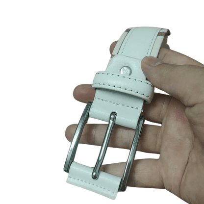 White Women's Leather Belt